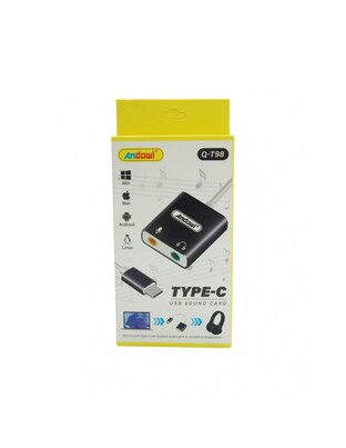 USB TYPE-C ΚΑΡΤΑ ΗΧΟΥ SOUND CARD ANDOWL Q-T98