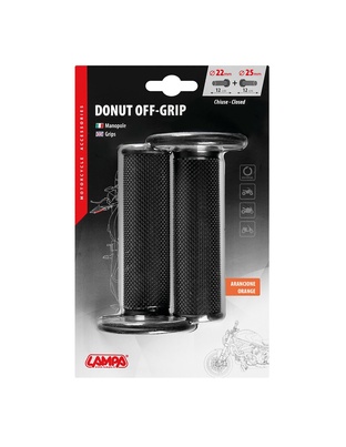 ΧΕΡΟΥΛΙΑ MOTO DONUT OFF-ROAD ΜΑΥΡΑ/ΠΟΡΤΟΚΑΛΙ 22MM+25MM 12CM 2ΤΕΜ