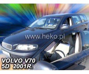 ΑΝΕΜΟΘΡΑΥΣΤΕΣ ΓΙΑ VOLVO V70 5D 2000+ ΚΟΜΒΙ  / VOLVO  XC70 5D 2000-2007     ΖΕΥΓΑΡΙ ΑΠΟ ΕΥΚΑΜΠΤΟ ΦΙΜΕ ΠΛΑΣΤΙΚΟ HEKO - 2 ΤΕΜ.