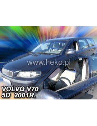 ΑΝΕΜΟΘΡΑΥΣΤΕΣ ΓΙΑ VOLVO V70 5D 2000+ ΚΟΜΒΙ  / VOLVO  XC70 5D 2000-2007     ΖΕΥΓΑΡΙ ΑΠΟ ΕΥΚΑΜΠΤΟ ΦΙΜΕ ΠΛΑΣΤΙΚΟ HEKO - 2 ΤΕΜ.