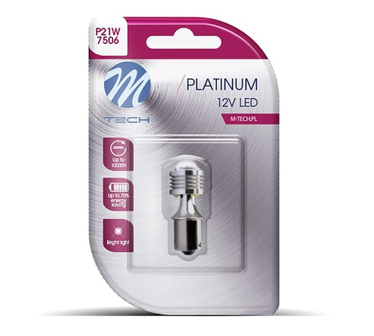 P21W 12/24V Ba15s 3W 120lm 4xHP LED OSRAM OPTO ΠΟΡΤΟΚΑΛΙ BLISTER  M-TECH 1 ΤΕΜ.