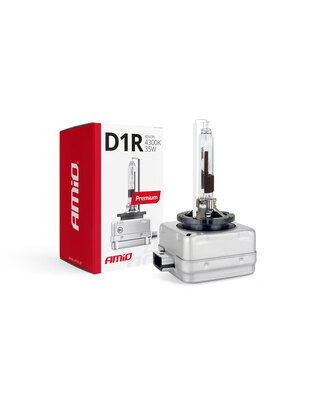 Amio - Λάμπα Xenon D1R 4300K 35W 12V Premium για αντικατάσταση εργοστασιακών και aftermarket xenon με φυσικό φωτισμό και σταθερή απόδοση με ενσωματωμένο igniter - 1 Τεμ. (01966/AM)