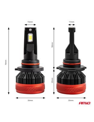 Amio - ΛΑΜΠΕΣ LED CAN-BUS HΒ4 9006 9>16V 90W 6.500K 9900lm (ΜΕ ΑΝΕΜΙΣΤΗΡΑΚΙ) X3 SERIES - 2 Τεμ. (02983/AM)
