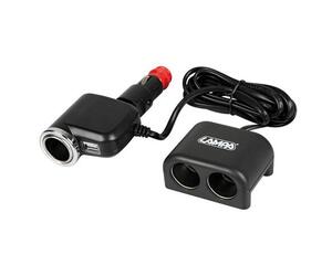 ΑΝΤΑΠΤΟΡΑΣ ΑΝΑΠΤΗΡΑ 3 ΘΕΣΕΩΝ+USB 10A ΜΕ ΚΑΛΩΔΙΟ 200cm 12/24V DUO 3in1
