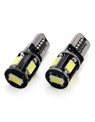 Amio – Λαμπάκια LED T10 W5W 12V 2W 5600K 5xSMD 5730 CANBUS Καρφωτά για Ισχυρό Λευκό Φωτισμό χωρίς Σφάλματα – Σετ 2 Τεμ. (01628/AM)