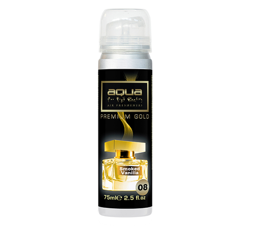 Aqua - ΑΡΩΜΑΤΙΚΟ ΑΥΤΟΚΙΝΗΤΟΥ ΣΕ ΣΠΡΕΙ (SPRAY) ΜΕ ΑΡΩΜΑ SMOKED VANILLA PREMIUM GOLD SERIES 75ml AQUA - 1 TEM. (10-802/AQ)