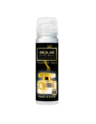 Aqua - ΑΡΩΜΑΤΙΚΟ ΑΥΤΟΚΙΝΗΤΟΥ ΣΕ ΣΠΡΕΙ (SPRAY) ΜΕ ΑΡΩΜΑ SMOKED VANILLA PREMIUM GOLD SERIES 75ml AQUA - 1 TEM. (10-802/AQ)