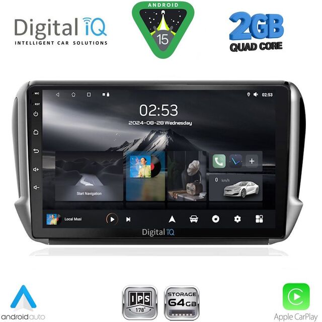 DIGITAL IQ RSD 1508_CPA (10inc) MULTIMEDIA TABLET for PEUGEOT 208-2008 mod. 2012-2021