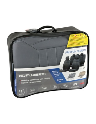 ΚΑΛΥΜΜΑΤΑ ΚΑΘΙΣΜΑΤΩΝ LUXURY LEATHERETTE ΔΕΡΜΑΤΙΝΗ ΑΦΡΩΔΕΣ ΓΚΡΙ - 4 ΤΕΜ.