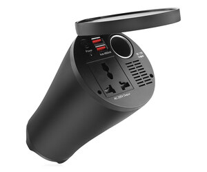 Amio - INVERTER ΠΟΤΗΡΟΘΗΚΗΣ 12>230V max150W-peak300W ΜΕ 2 USB 4800mA ΚΑΙ ΑΝΤΑΠΤΟΡΑ ΑΝΑΠΤΗΡΑ 12V - 1 τεμ. (02469/AM)