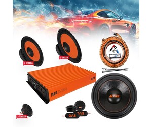 GAS-4CHPACK12SPL Πλήρες δυνατό ηχοσύστημα Gas Audio και δώρο kit καλωδίωσης