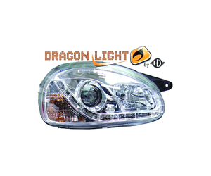 ΦΑΝΑΡΙΑ ΓΙΑ OPEL CORSA B 3/5D 2.93-10.00 DRAGONLIGHT+LED CHROME