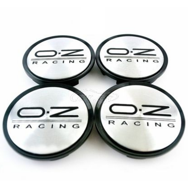 Τάπες για κέντρο ζάντας ασημί/μαύρο - OZ RACING