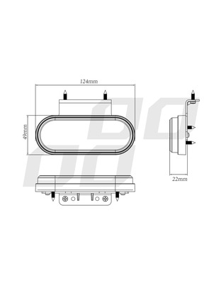 Amio - ΦΩΣ ΟΓΚΟΥ ΦΟΡΤΗΓΟΥ LED ΛΕΥΚΟ ΟΒΑΛ 10-30V 124x49x22mm ΑΔΙΑΒΡΟΧΟ OM-01-W 1ΤΕΜ. (02375/AM)