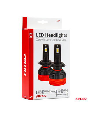 Amio - ΛΑΜΠΕΣ LED CAN-BUS HΒ4 9006 9>16V 90W 6.500K 9900lm (ΜΕ ΑΝΕΜΙΣΤΗΡΑΚΙ) X3 SERIES - 2 Τεμ. (02983/AM)