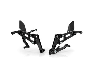 Lampa Ρυθμιζόμενα Μαρσπιέ (Rearsets) Μοτοσικλέτας - Μαύρο Χρώμα 16 Θέσεων  Paraxite 2τεμ (L.PRS001N)