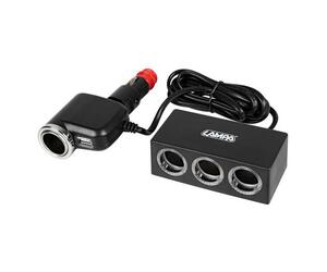 ΑΝΤΑΠΤΟΡΑΣ ΑΝΑΠΤΗΡΑ 4 ΘΕΣΕΩΝ+USB 10A ΜΕ ΚΑΛΩΔΙΟ 200cm 12/24V DUO 4in1