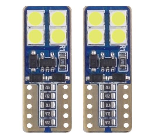 Amio – Λαμπάκια LED T10 W5W 12/24V 2W 5600K 8xSMD 2835 CANBUS Καρφωτά για Ισχυρό Λευκό Φωτισμό χωρίς Σφάλματα – Σετ 2 Τεμ. (01635/AM)