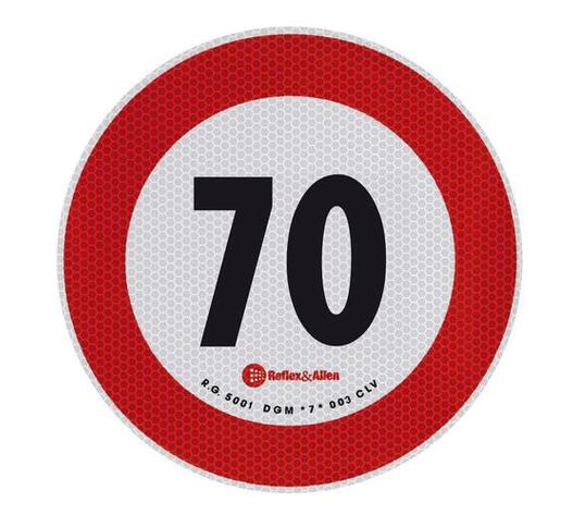 ΣΗΜΑ ΤΑΧΥΤΗΤΑΣ ΧΙΛΙΟΜΕΤΡΩΝ 70km/h ΑΥΤΟΚΟΛΛΗΤΟ 20CM ΔΙΑΜΕΤΡΟ