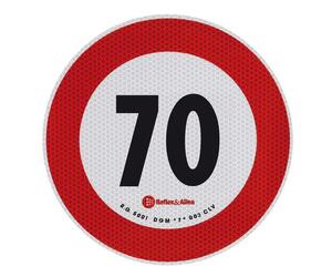 ΣΗΜΑ ΤΑΧΥΤΗΤΑΣ ΧΙΛΙΟΜΕΤΡΩΝ 70km/h ΑΥΤΟΚΟΛΛΗΤΟ 20CM ΔΙΑΜΕΤΡΟ