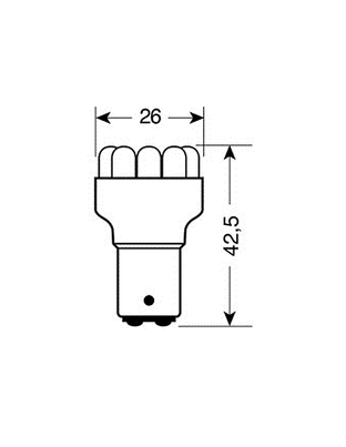 ΛΑΜΠΑ ΔΙΠΟΛΙΚΗ 11LED ΚΟΚΚΙΝΟ ΧΡΩΜΑ 12V