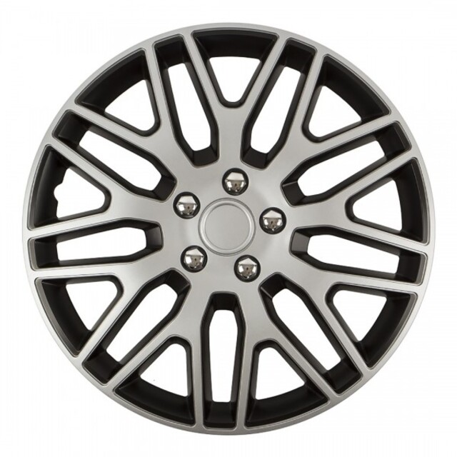 Amio - ΤΑΣΙΑ 15" DAKAR NC ΑΣΗΜΙ/ΜΑΥΡΟ - ΣΕΤ 4ΤΕΜ ΣΕ KOYTI (8507/AM)