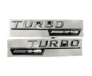 Μεταλλικά αυτοκόλλητα χρώμιο/μαύρο - TURBO AMG