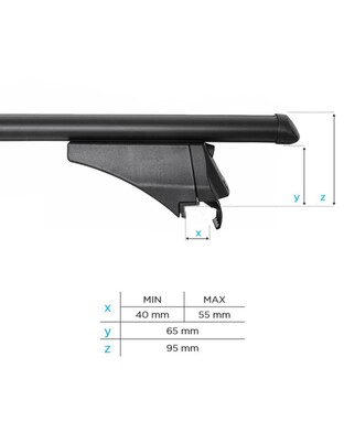 MENABO ΜΠΑΡΕΣ ΟΡΟΦΗΣ ΑΛΟΥΜΙΝΙΟΥ TIGER BLACK 118.5 cm ΣΕ ΜΑΥΡΟ ΧΡΩΜΑ ΓΙΑ Volvo XC60 5 doors 2017> ΜΕ FLUSH ή RAISED RAILS - 2 ΤΕΜ. (8590/MB)