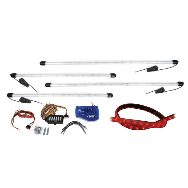 ΣΩΛΗΝΕΣ UNDERCAR LED ΚΟΚΚΙΝΟ ΧΡΩΜΑ 2x95cm & 2x125cm - 1 kit.