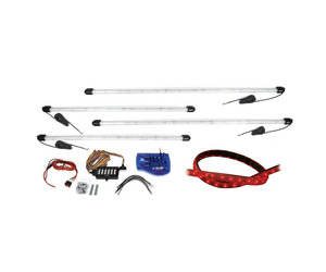 ΣΩΛΗΝΕΣ UNDERCAR LED ΚΟΚΚΙΝΟ ΧΡΩΜΑ 2x95cm & 2x125cm - 1 kit.