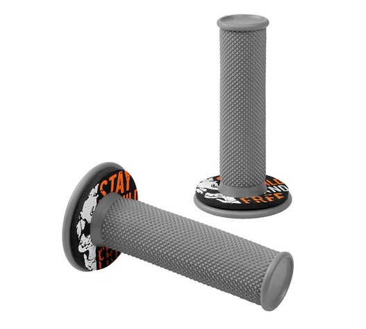 ΧΕΡΟΥΛΙΑ MOTO DONUT OFF-ROAD ΓΚΡΙ/ΠΟΡΤΟΚΑΛΙ 22MM+25MM 12CM 2ΤΕΜ