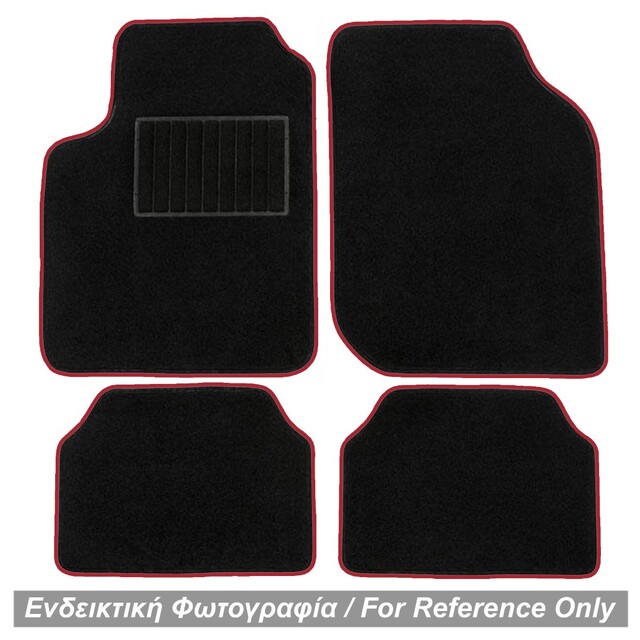 ΠΑΤΑΚΙΑ ΜΟΚΕΤΑ ΓΙΑ TOYOTA IQ 2008+ (ΜΑΥΡΟ ΜΕ ΚΟΚΚΙΝΟ ΡΕΛΙ) - 4 ΤΕΜ.