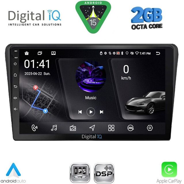 DIGITAL IQ RSF 4704BL_CPA (9inc) MULTIMEDIA TABLET for TOYOTA AVENSIS (T25) mod. 2003-2009 (BLACK)
