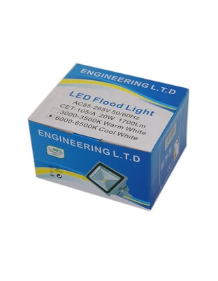 LED ΠΡΟΒΟΛΕΑΣ 20W ΨΥΧΡΟ ΦΩΣ GE-BR-0243