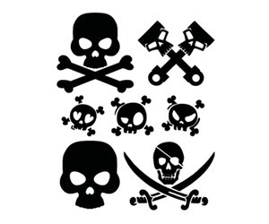 ΑΥΤΟΚΟΛΛΗΤΑ ΝΕΚΡΟΚΕΦΑΛΕΣ SKULLS (ΦΥΛΛΟ 12 Χ 10 cm) - 7 ΤΕΜ.
