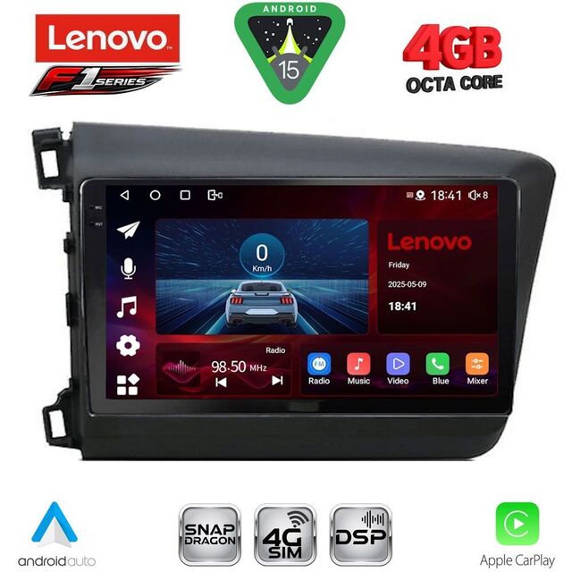 LENOVO SSQ 91904D_CPA (9inc) MULTIMEDIA TABLET for HONDA CIVIC  4Doors mod. 2012-2016