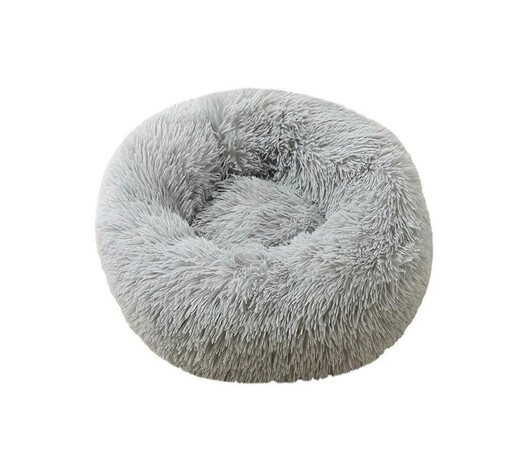 ΣΤΡΟΓΓΥΛΟ FLUFFY ΚΡΕΒΑΤΙ ΚΑΤΟΙΚΙΔΙΩΝ ΓΚΡΙ 50cm SD-01621