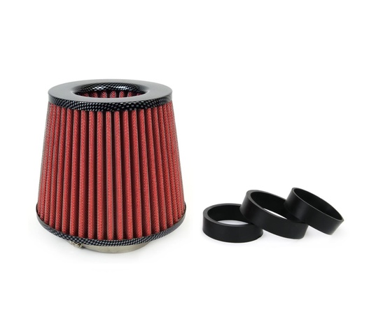 Amio - Φιλτροχοάνη Ελευθέρας AF-CARBON διαμέτρου 55-76mm 160x155x118mm με 3 Αντάπτορες για Βελτίωση Ροής Αέρα και Απόδοσης Κινητήρα - 1 Τεμ. (01713/AM)