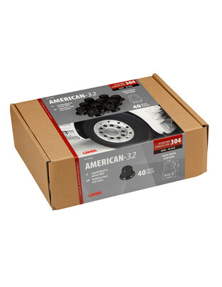 ΚΑΠΑΚΙΑ ΠΑΞΙΜΑΔΙΩΝ/ΜΠΟΥΛΟΝΙΩΝ ΦΟΡΤΗΓΟΥ AMERICAN STAINLESS STEEL Φ32mm ΜΑΥΡΟ LAMPA - 40 ΤΕΜ.
