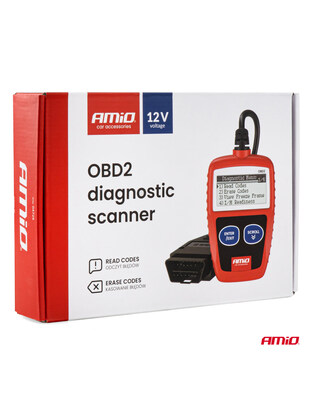 Amio - Διαγνωστικό Αυτοκινήτου OBD 2 τύπου V300 τάση λειτουργίας 8-18V με οθόνη LCD 128x64 pixels για Επιβατικά Αυτοκίνητα - 1 τεμ. (04729/AM)