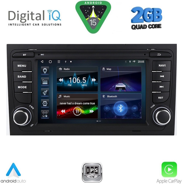 DIGITAL IQ BLD 250_CPA (7" DECK) MULTIMEDIA SYSTEM for AUDI A4 mod. 2002-2008