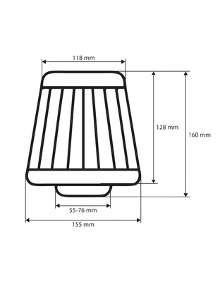 Amio - Φιλτροχοάνη Ελευθέρας AF-CARBON διαμέτρου 55-76mm 160x155x118mm με 3 Αντάπτορες για Βελτίωση Ροής Αέρα και Απόδοσης Κινητήρα - 1 Τεμ. (01713/AM)