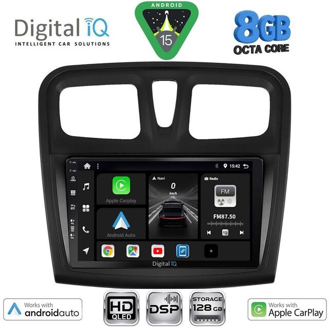 DIGITAL IQ BXF 18108SQ_CPAA (9inc) MULTIMEDIA TABLET for DACIA LOGAN – SANDERO mod. 2012-2019