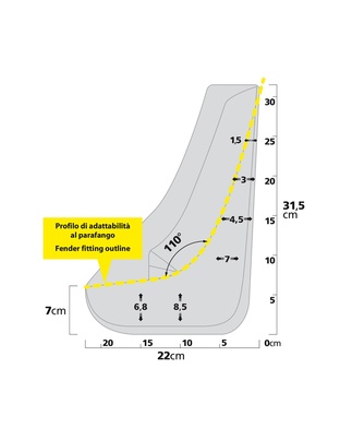 ΛΑΣΠΩΤΗΡΕΣ SPLASH-GUARDS CONTOUR 22x31,5cm TYPE-3 2ΤΕΜ.