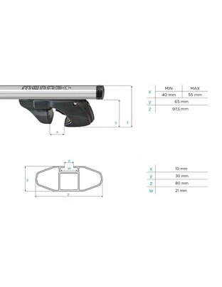 ΜΠΑΡΕΣ ΟΡΟΦΗΣ ΑΛΟΥΜΙΝΙΟΥ JACKSON XL SILVER 135 cm ΣΕ ΑΣΗΜΙ ΧΡΩΜΑ ΓΙΑ ΟΡΟΦΗ ΜΕ RAISED RAILS MENABO - 2 ΤΕΜ.