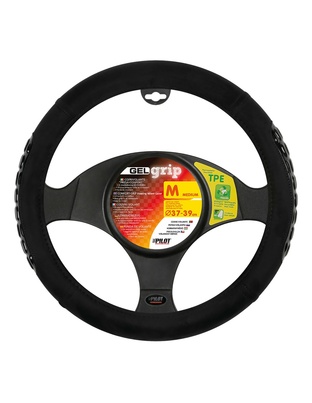 Lampa Κάλυμμα Τιμονιού Αυτοκινήτου Gel Grip 37-39εκ. Άοσμο Από μαλακές Μικροϊνες και λαβές με Gel Μαύρο 1-τεμ. (L3294.9)