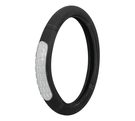 ΚΑΛΥΜΜΑ ΤΙΜΟΝΙΟΥ GEL GRIP (S) 35/37cm ΜΙΚΡΟΙΝΕΣ/ΤΖΕΛ ΜΑΥΡΟ/ΓΚΡΙ ΑΟΣΜΟ ECO-FRIENDLY