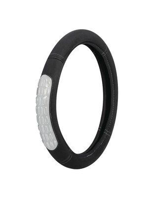 ΚΑΛΥΜΜΑ ΤΙΜΟΝΙΟΥ GEL GRIP (S) 35/37cm ΜΙΚΡΟΙΝΕΣ/ΤΖΕΛ ΜΑΥΡΟ/ΓΚΡΙ ΑΟΣΜΟ ECO-FRIENDLY