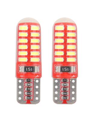 Amio – LED CANBUS T10 W5W 12V W2.1x9.5d 5600K 24xSMD 3014 Σιλικόνης Καρφωτό Λευκό για Φώτα Θέσης & Εσωτερικού Αυτοκινήτου – 2 Τεμ. (01444/AM)