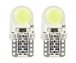 Amio – LED T10 W5W 12V W2.1x9.5d 5600K COB Σιλικόνης Καρφωτό Λευκό για Φώτα Θέσης & Εσωτερικού Αυτοκινήτου – 2 Τεμ. (01441/AM)